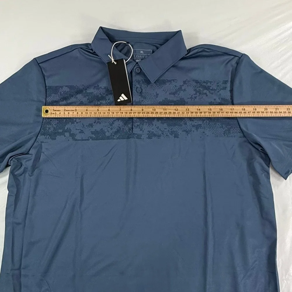Adidas Mens Golf Polo Shirt Blue Digital Camo Graphic XL HS1093